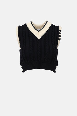 Thom Browne Cable Knit Vest