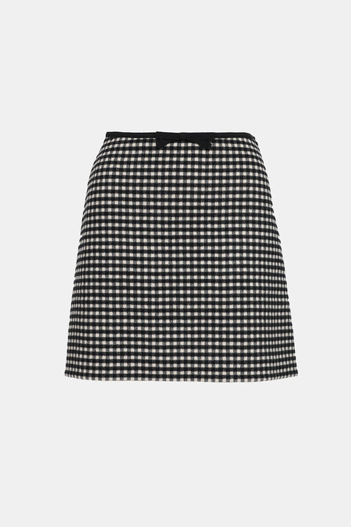 Valentino Wool Gingham Skirt
