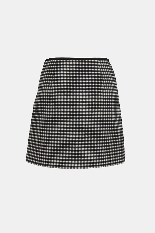 Valentino Wool Gingham Skirt