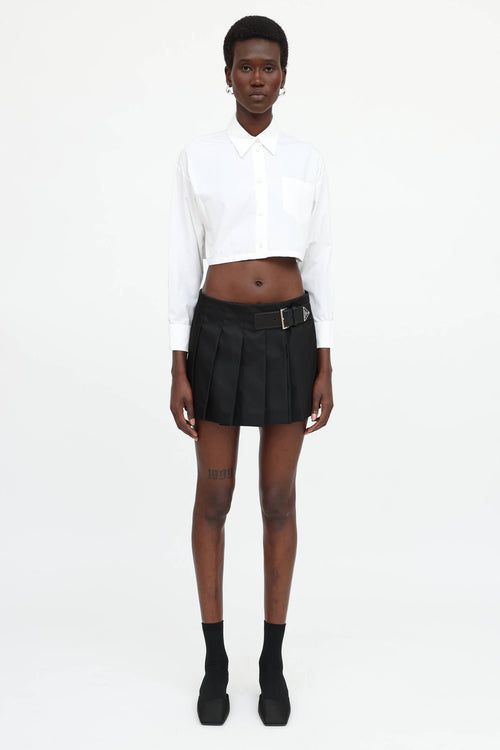 Prada 2023 Re-Nylon Pleated Mini Skirt