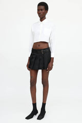 Prada 2023 Re-Nylon Pleated Mini Skirt