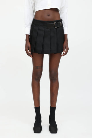 Prada 2023 Re-Nylon Pleated Mini Skirt