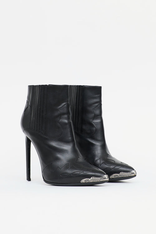 Saint Laurent Leather Western Boot