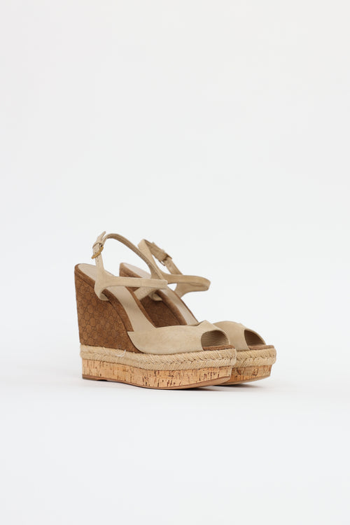 Gucci Suede Guccisima  Wedges