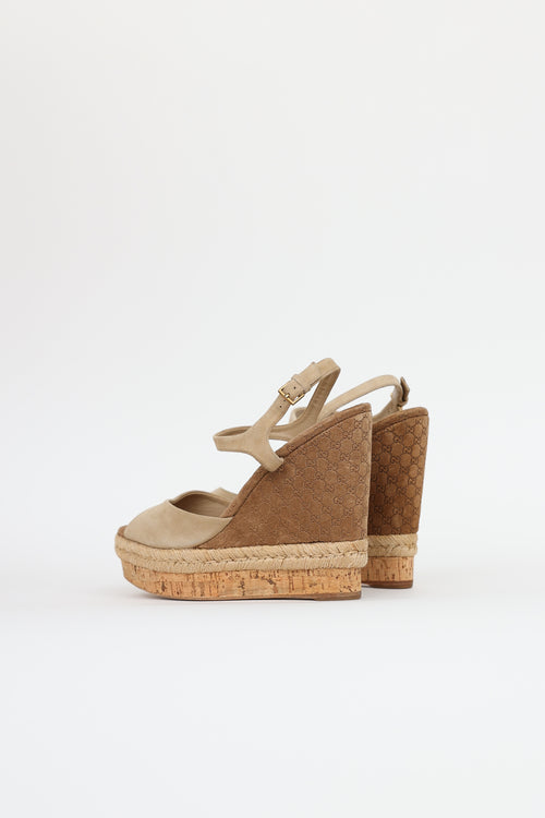 Gucci Suede Guccisima  Wedges