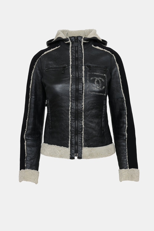 Fall 2008 Leather & Shearling Zip Jacket