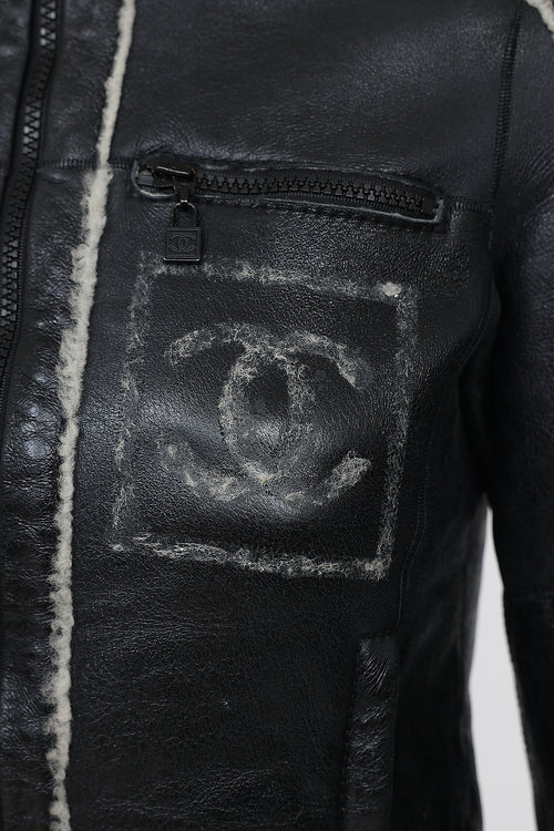 Fall 2008 Leather & Shearling Zip Jacket