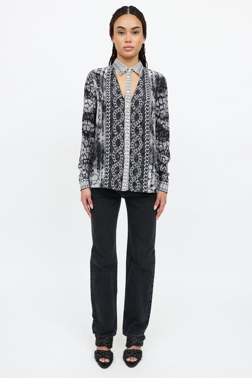 Versace Printed Cutout Top