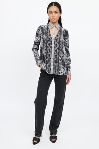 Versace Printed Cutout Top
