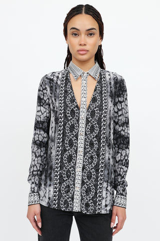 Versace Printed Cutout Top