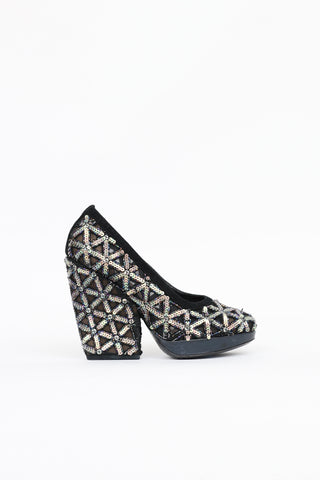 Dries Van Noten Sequin Mesh Pump