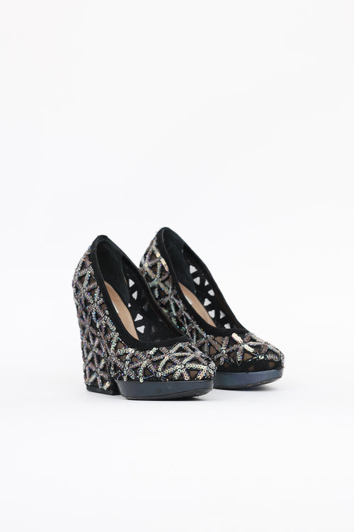 Dries Van Noten Sequin Mesh Pump
