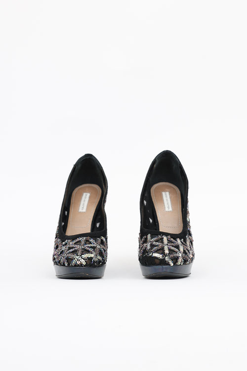 Dries Van Noten Sequin Mesh Pump