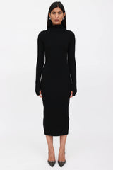Fendi Knit Ribbed Turtleneck Dress