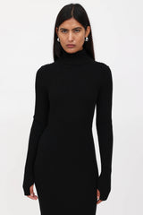 Fendi Knit Ribbed Turtleneck Dress