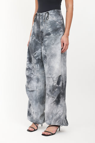 Dark Park Daisy Tie Dye Cargo Pants