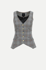 Smythe Hounds Tooth V-Neck  Vest