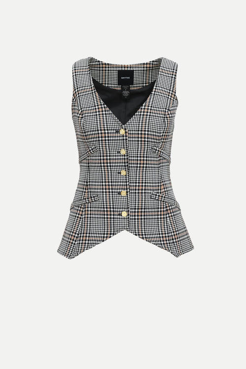 Smythe Hounds Tooth V-Neck  Vest