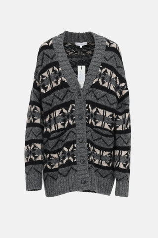 White+Warren Patterned Faire Isle Cardigan