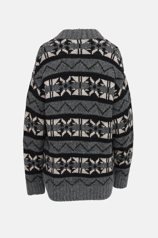 White+Warren Patterned Faire Isle Cardigan