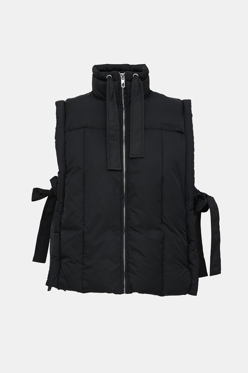 Oversized Tie Puffer Vest