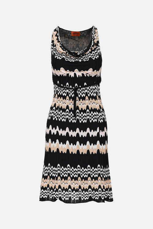 Missoni Knit Zig Zag Cowlneck Dress