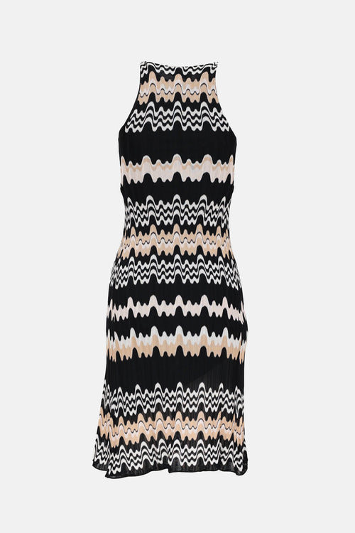 Missoni Knit Zig Zag Cowlneck Dress