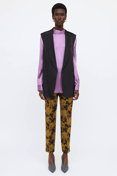 Dries Van Noten Striped Sleeveless Blazer