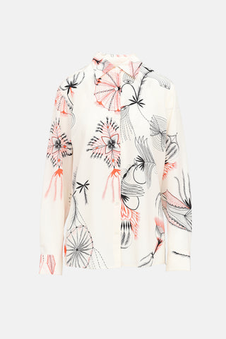 Dries Van Noten Printed Button Up Top