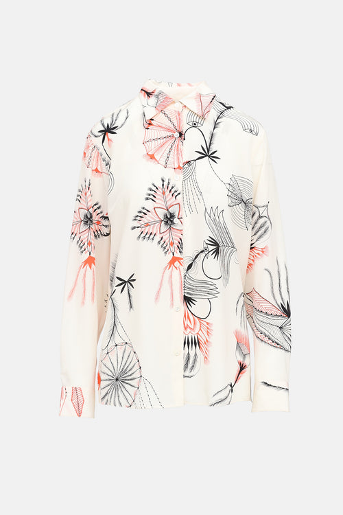 Dries Van Noten Printed Button Up Top