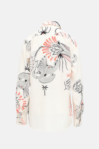 Dries Van Noten Printed Button Up Top