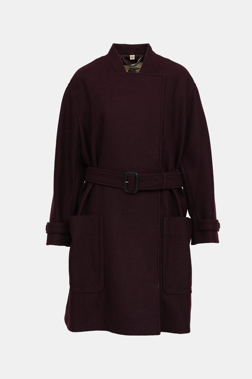 Burberry Wool Asymmertical  Coat