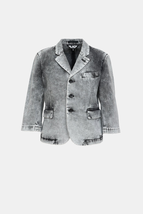 Comme des Garçons BLACK Washed Denim Blazer