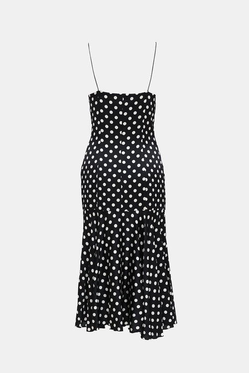 Caroline Constas Polka Dot Slip Dress