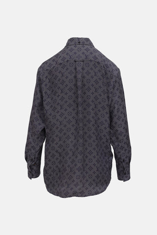 Louis Vuitton Silk Monogram Button Up Shirt