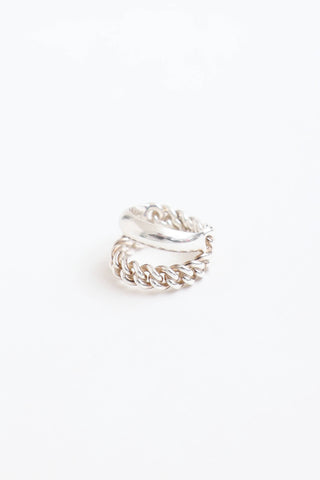 Hermès Sterling Silver Boucle Sellier Inflexible Ring