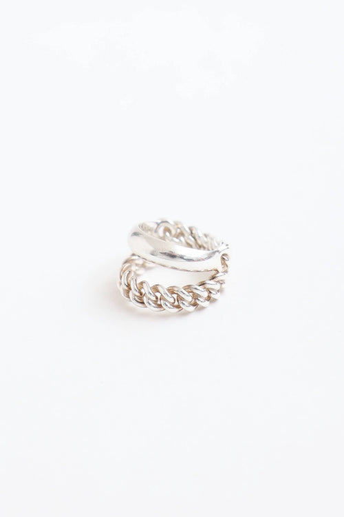 Hermès Sterling Silver Boucle Sellier Inflexible Ring