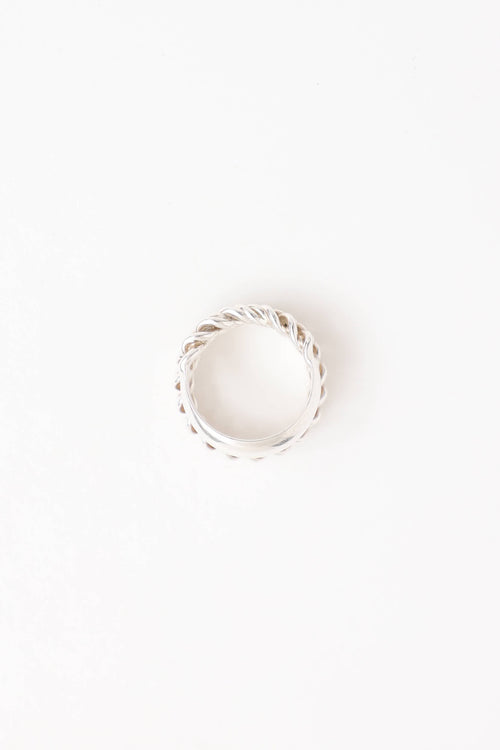 Hermès Sterling Silver Boucle Sellier Inflexible Ring