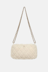 Chanel Shearling Barrel Chain Clutch
