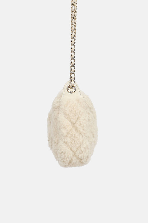 Chanel Shearling Barrel Chain Clutch