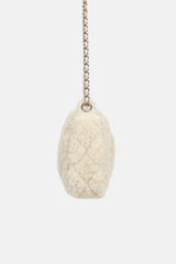Chanel Shearling Barrel Chain Clutch