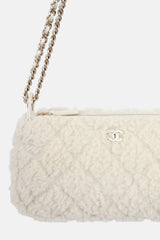 Chanel Shearling Barrel Chain Clutch