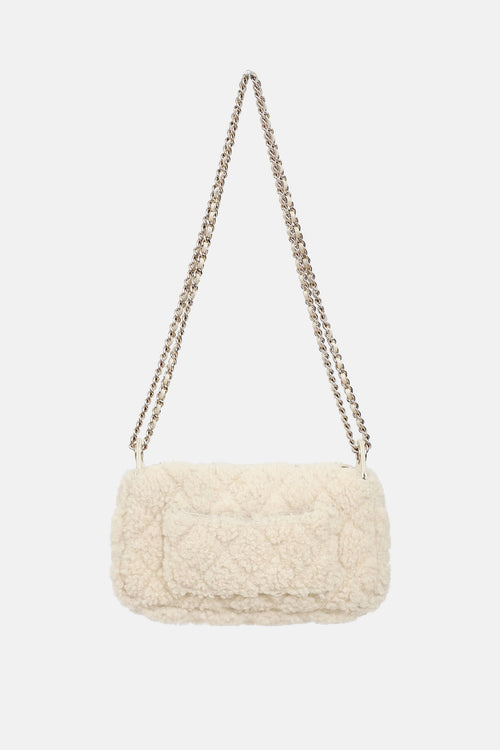 Chanel Shearling Barrel Chain Clutch