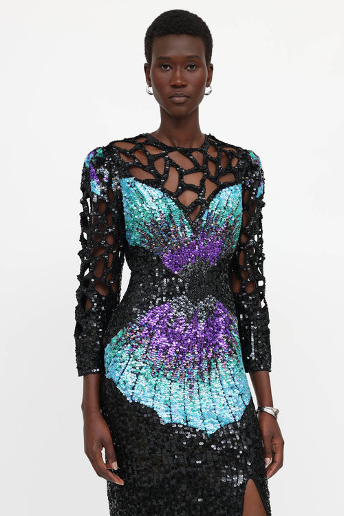 Sho Max Sequin Cut Out Dress