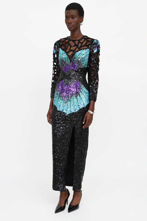 Sho Max Sequin Cut Out Dress