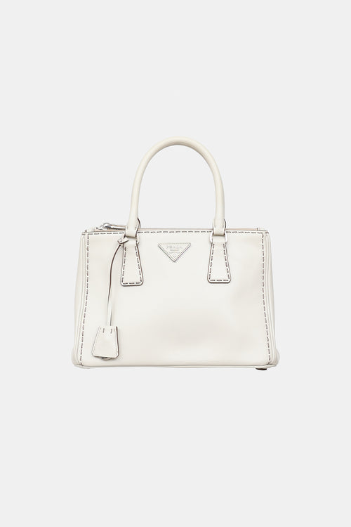 Prada Small Stitched Double Zip Galleria  Bag