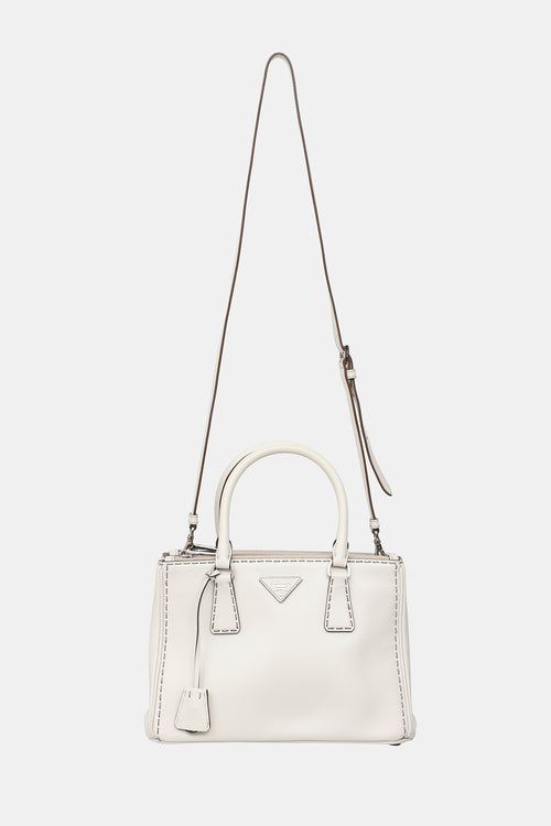 Prada Small Stitched Double Zip Galleria  Bag