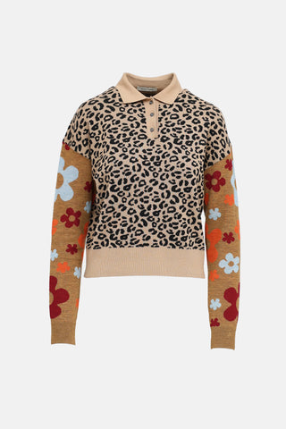 Sandy Liang Knit Pattern Polo Shirt