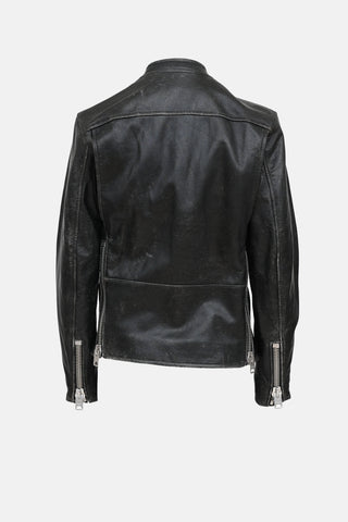 Coach Distressed Leather Jacket