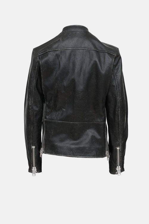 Coach Distressed Leather Jacket